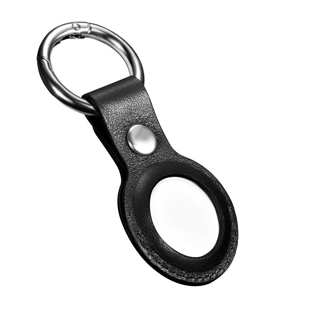 Husa Leather - AirTag - Negru