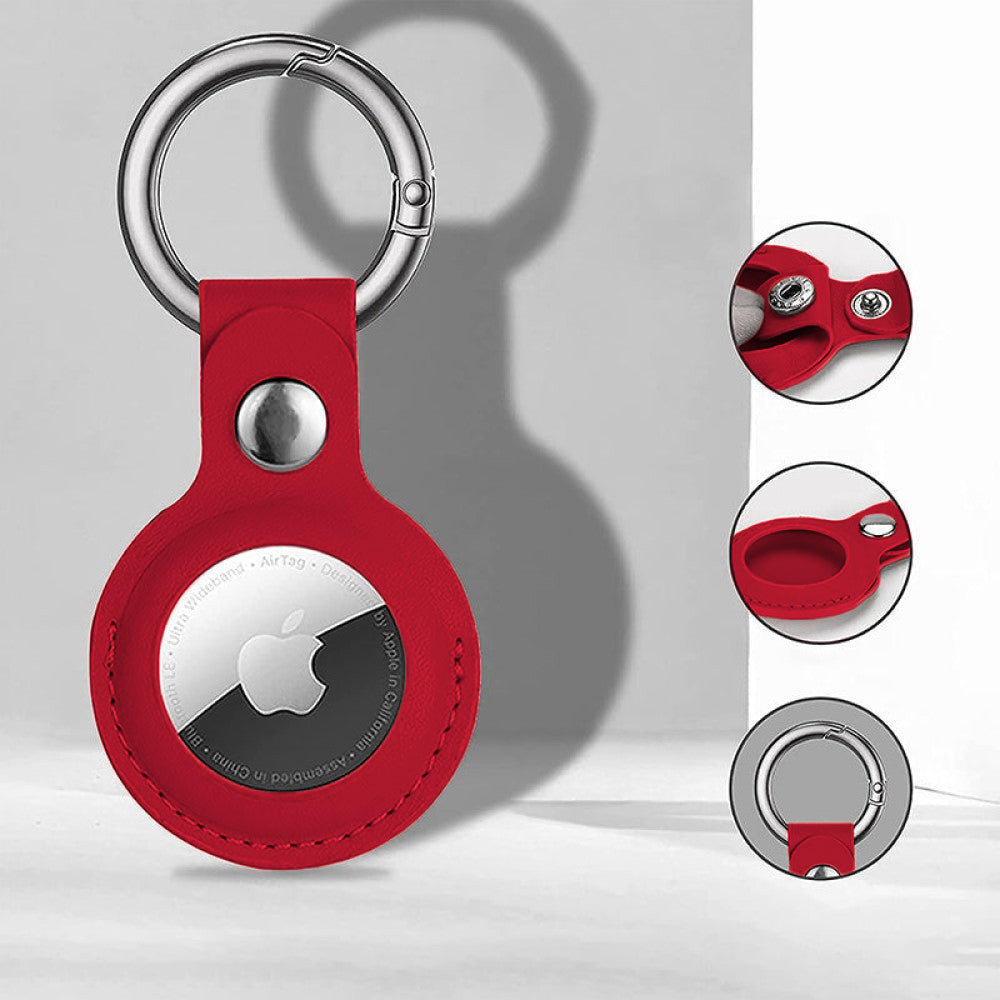 Husa Leather - AirTag - Red