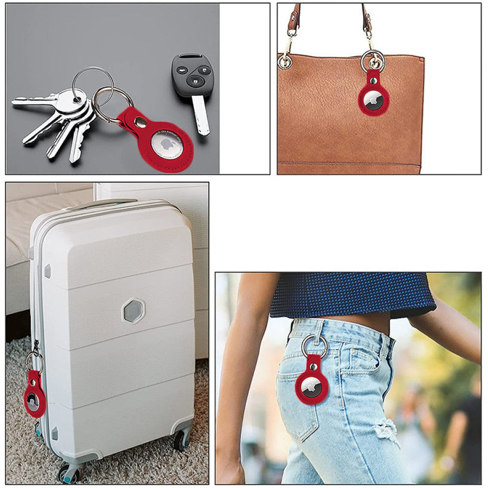 Husa Leather - AirTag - Red