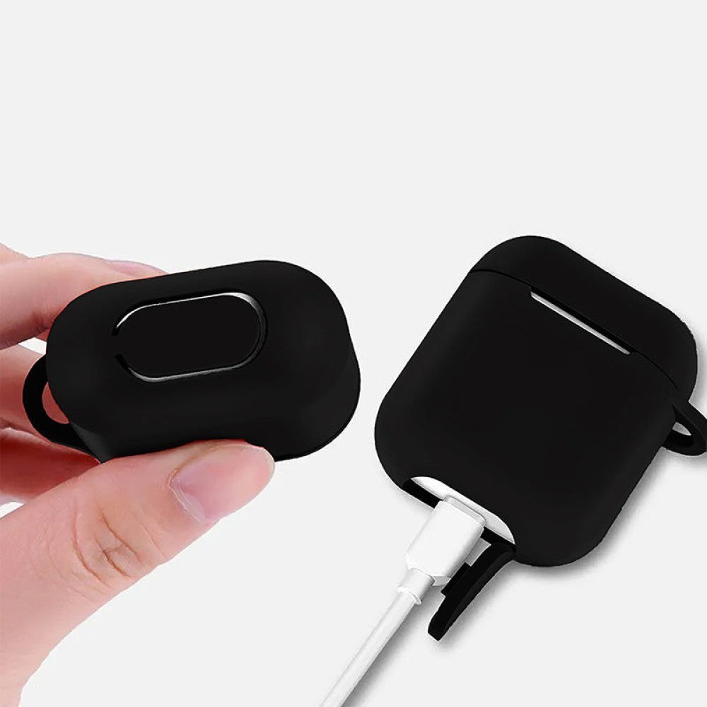 Husa Soft Silicone - AirPods 1/2 - Negru