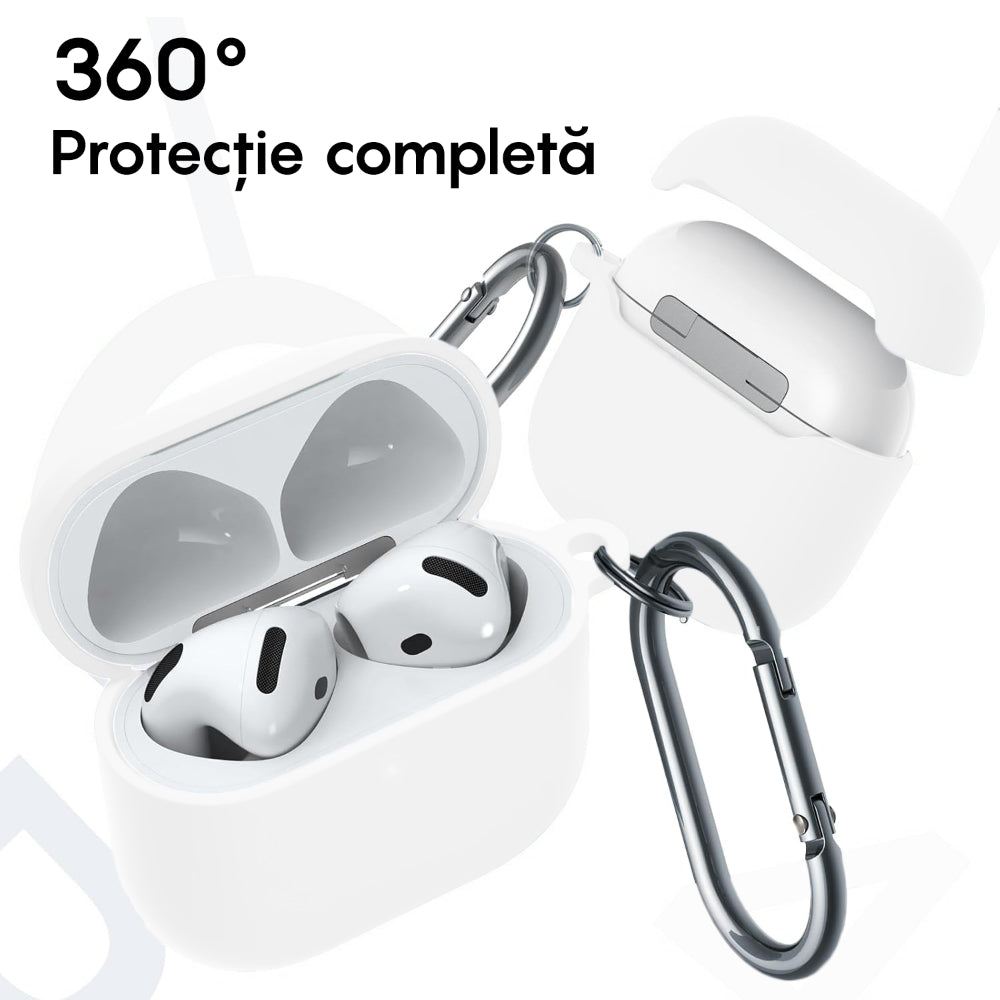 Husa Soft Silicone - AirPods 4 - Alb
