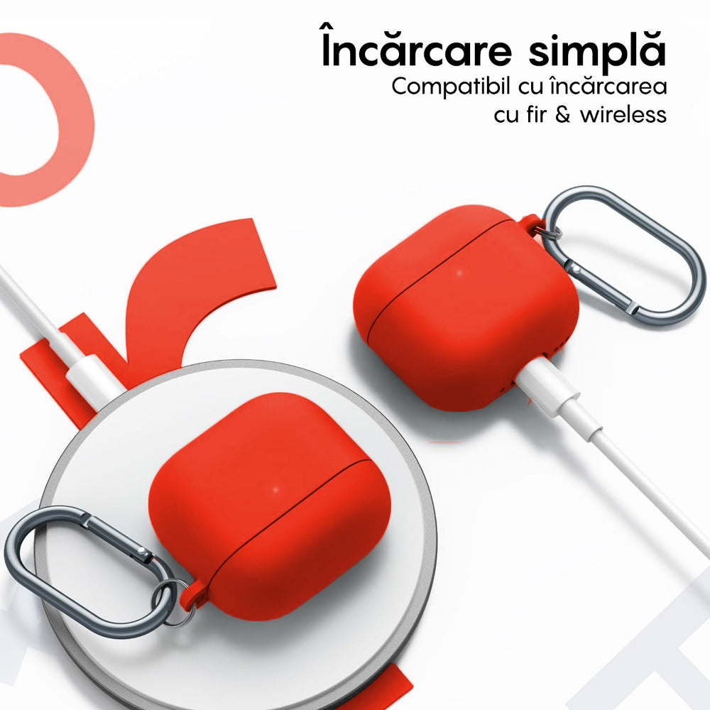 Husa Soft Silicone - AirPods 4 - Rosu