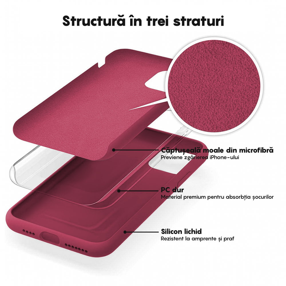 Husa Soft Silicone - iPhone 11 Pro Max - Burgundy