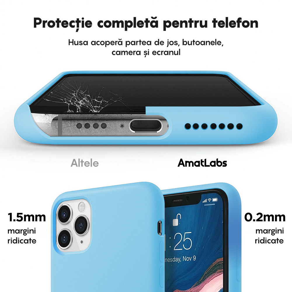 Husa Soft Silicone - iPhone 11 Pro - Cadet Blue