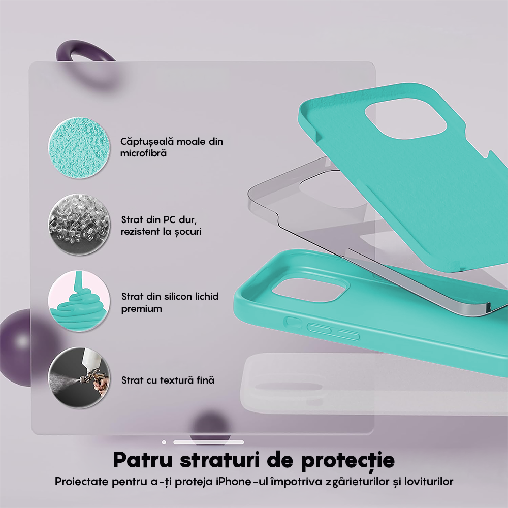 Husa Soft Silicone - iPhone 13 Mini - Turqoise