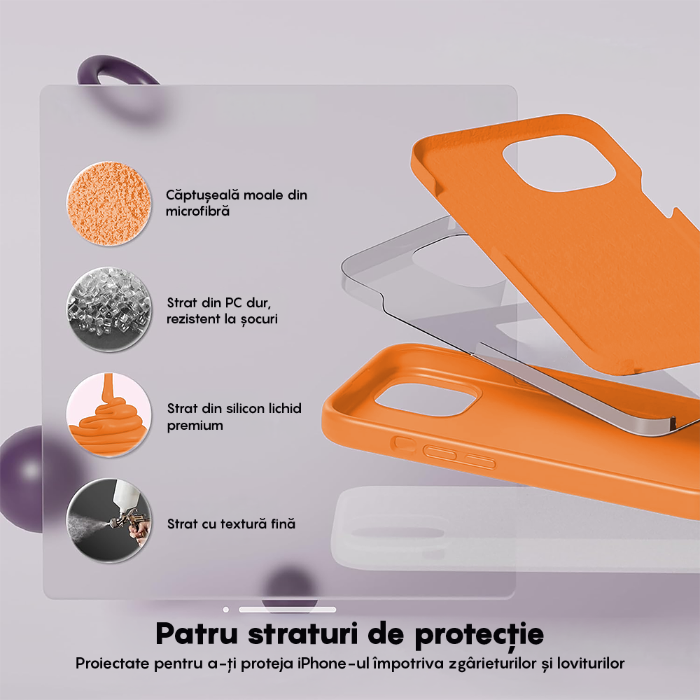 Husa Soft Silicone - iPhone 13 Mini - Nectarine