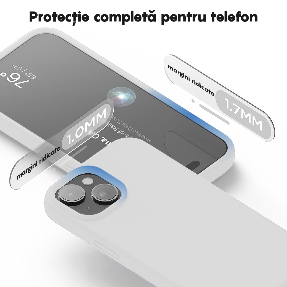 Husa Soft Silicone - iPhone 15 - Alb