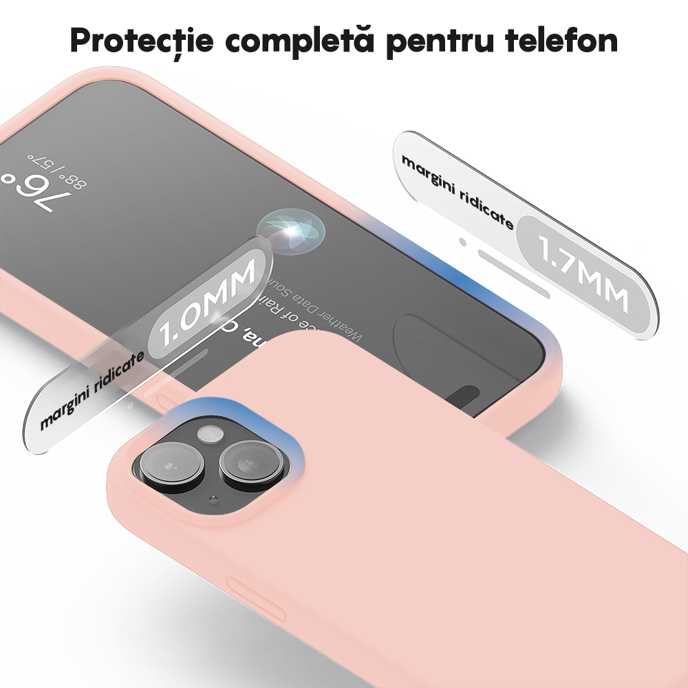 Husa Soft Silicone - iPhone 15 - Pink Sand