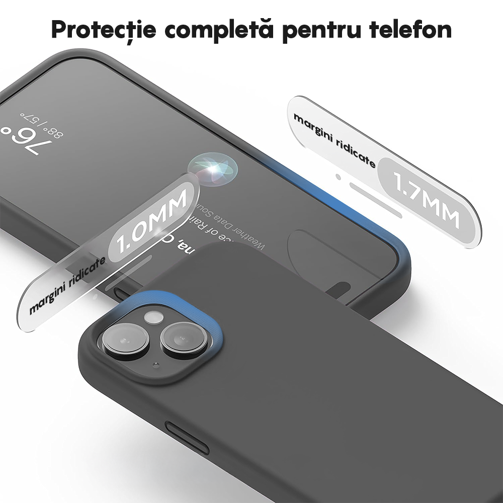 Husa Soft Silicone - iPhone 15 Plus - Dark Grey