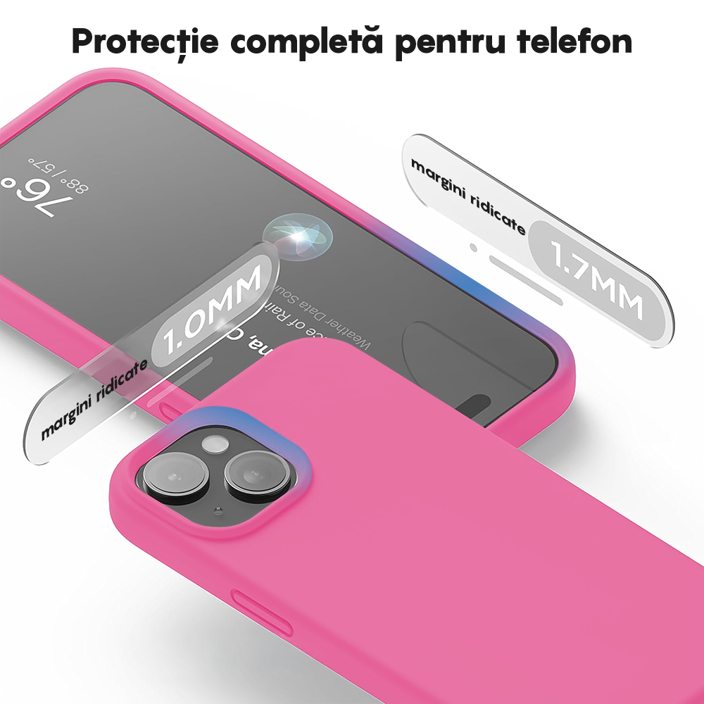 Husa Soft Silicone - iPhone 15 Plus - Fuchsia