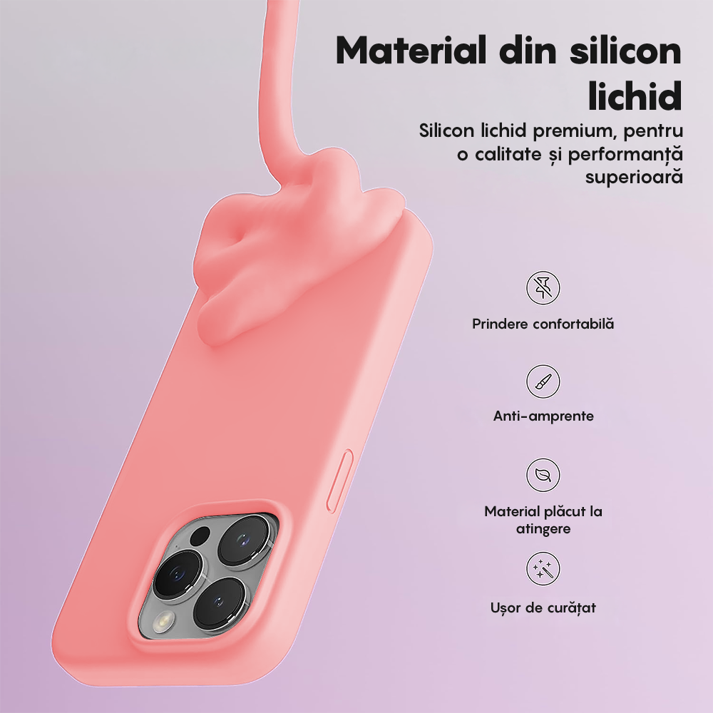 Husa Soft Silicone - iPhone 15 Pro Max - Roz