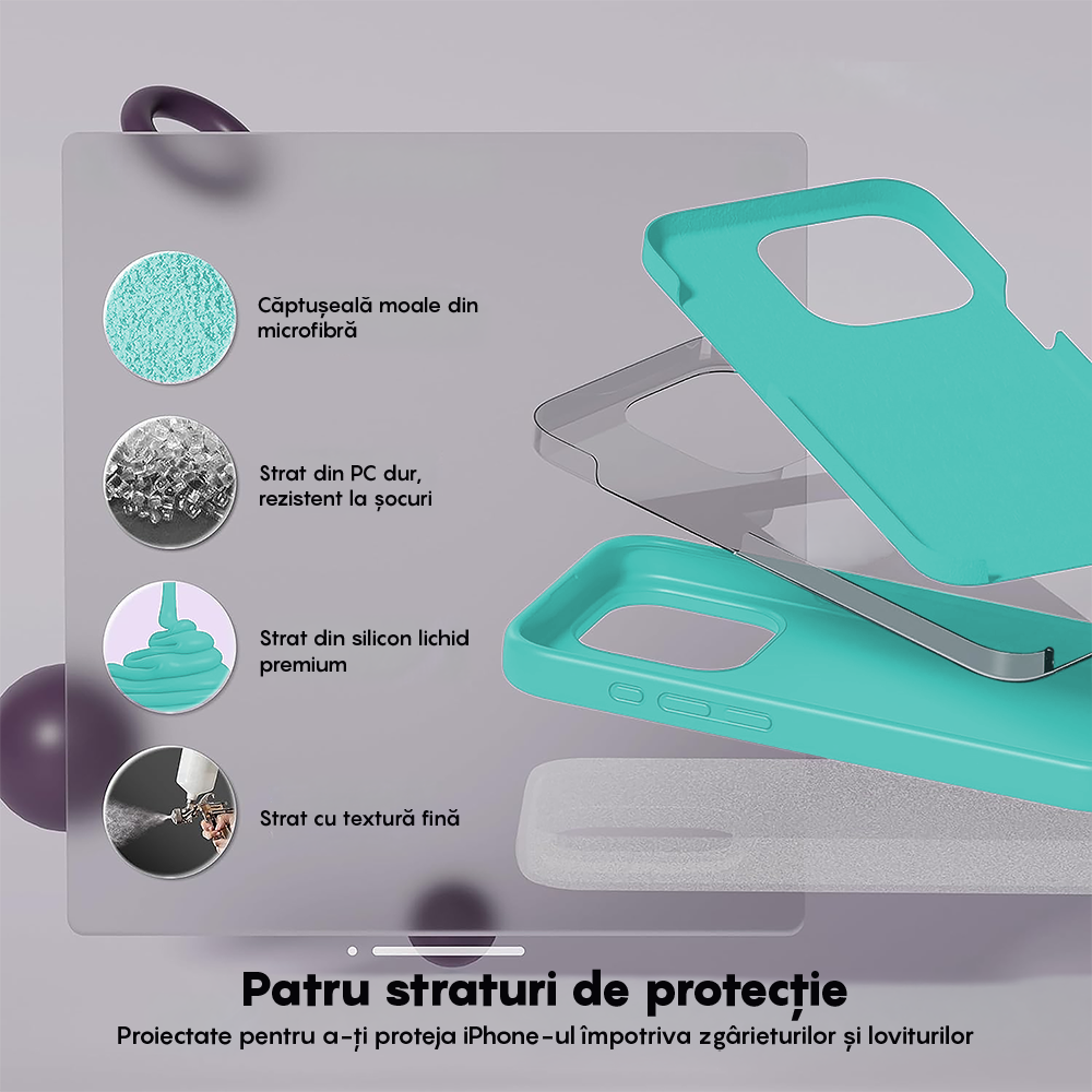 Husa Soft Silicone - iPhone 15 Pro Max - Turcoaz