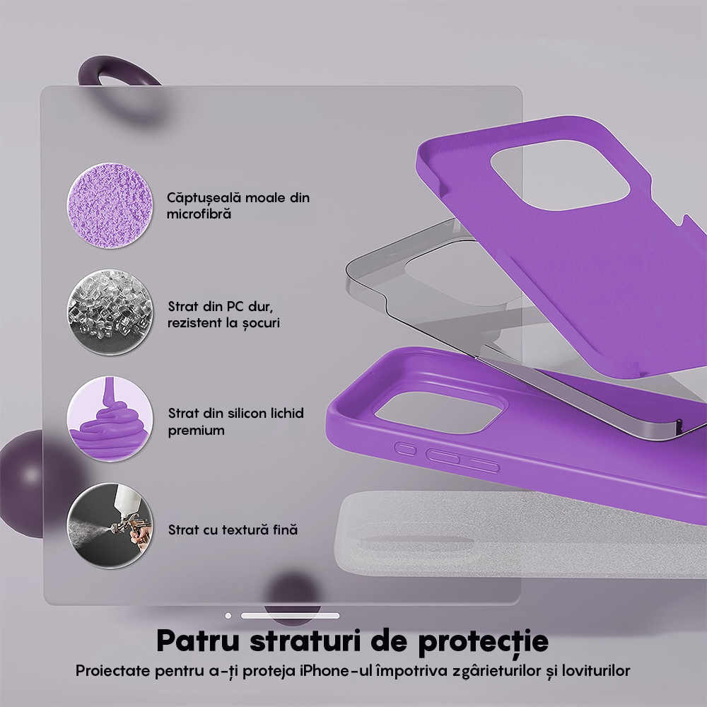 Husa Soft Silicone - iPhone 15 Pro Max - Light Purple