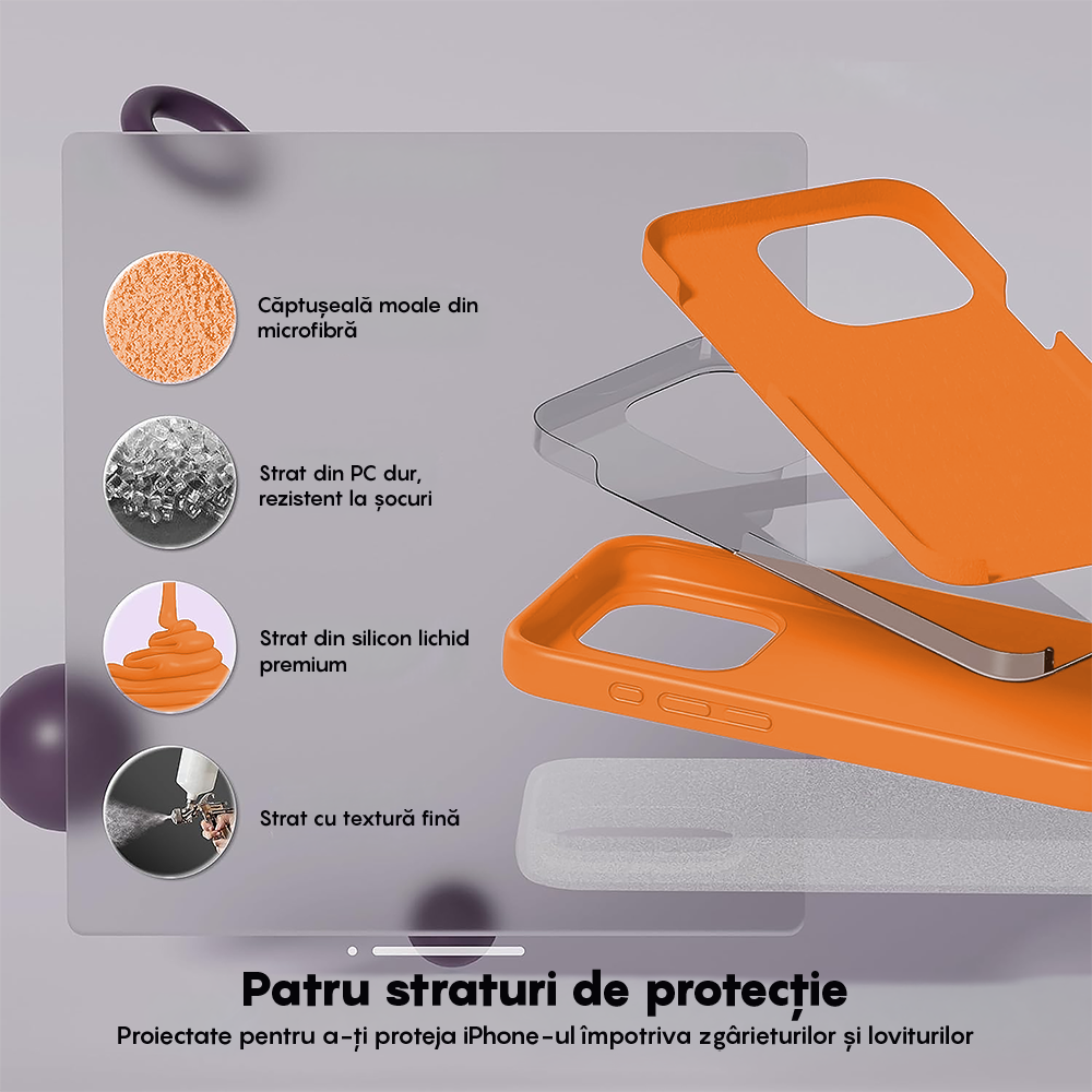 Husa Soft Silicone - iPhone 15 Pro - Nectarine