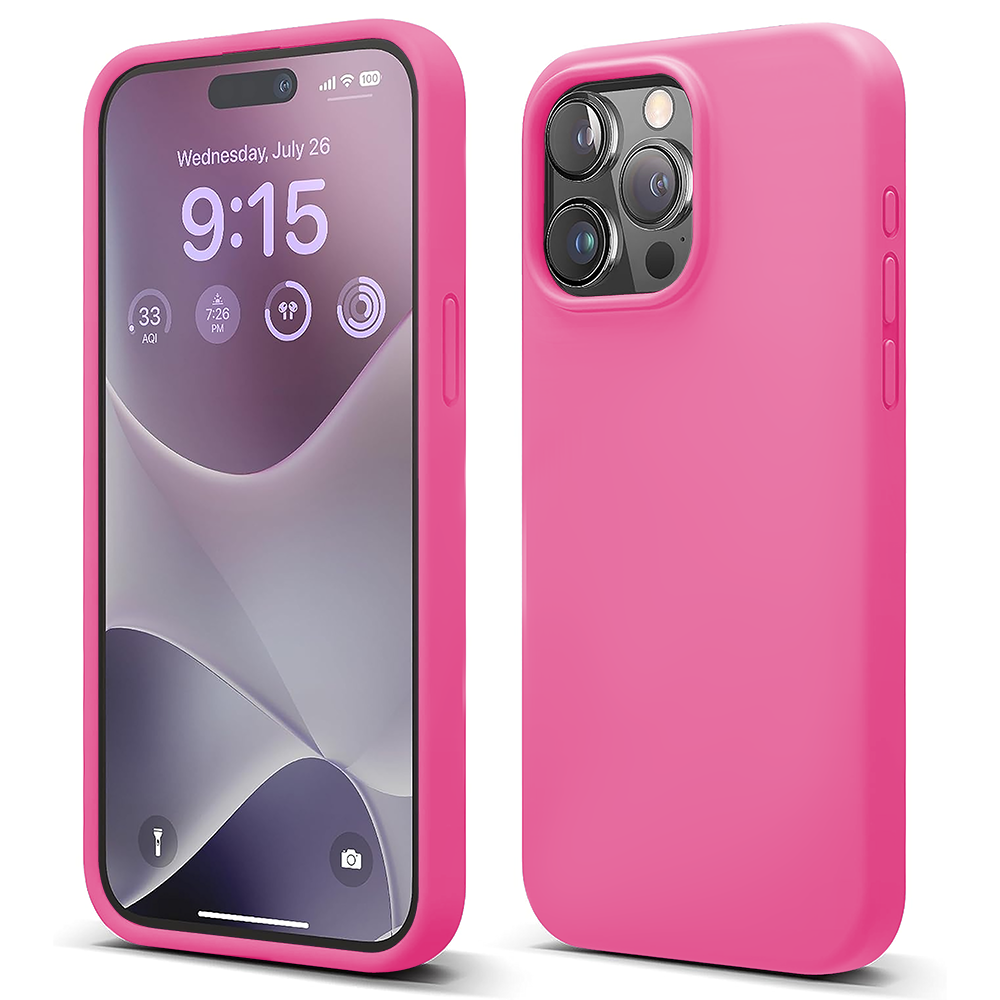 Husa Soft Silicone - iPhone 15 Pro - Fuchsia