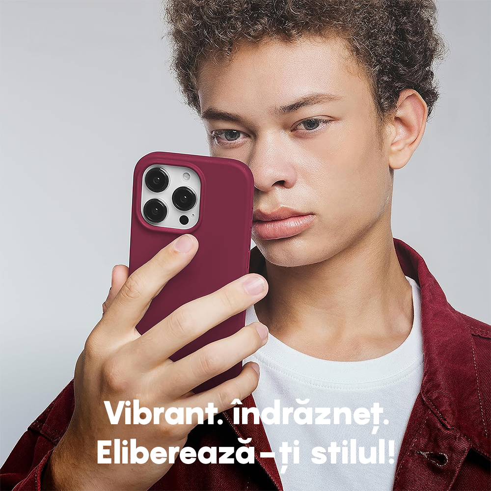 Husa Soft Silicone - iPhone 15 Pro - Burgundy