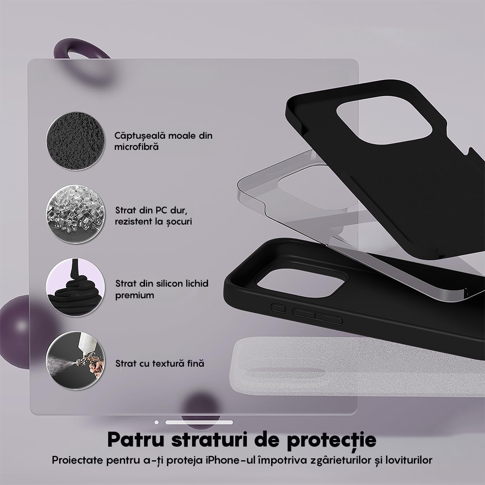 Husa Soft Silicone - iPhone 15 Pro - Negru