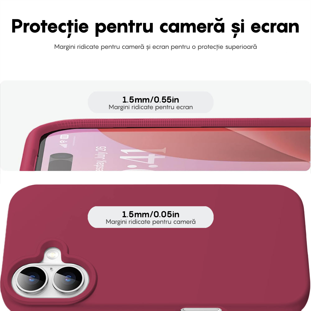 Husa Soft Silicone - iPhone 16 - Burgundy