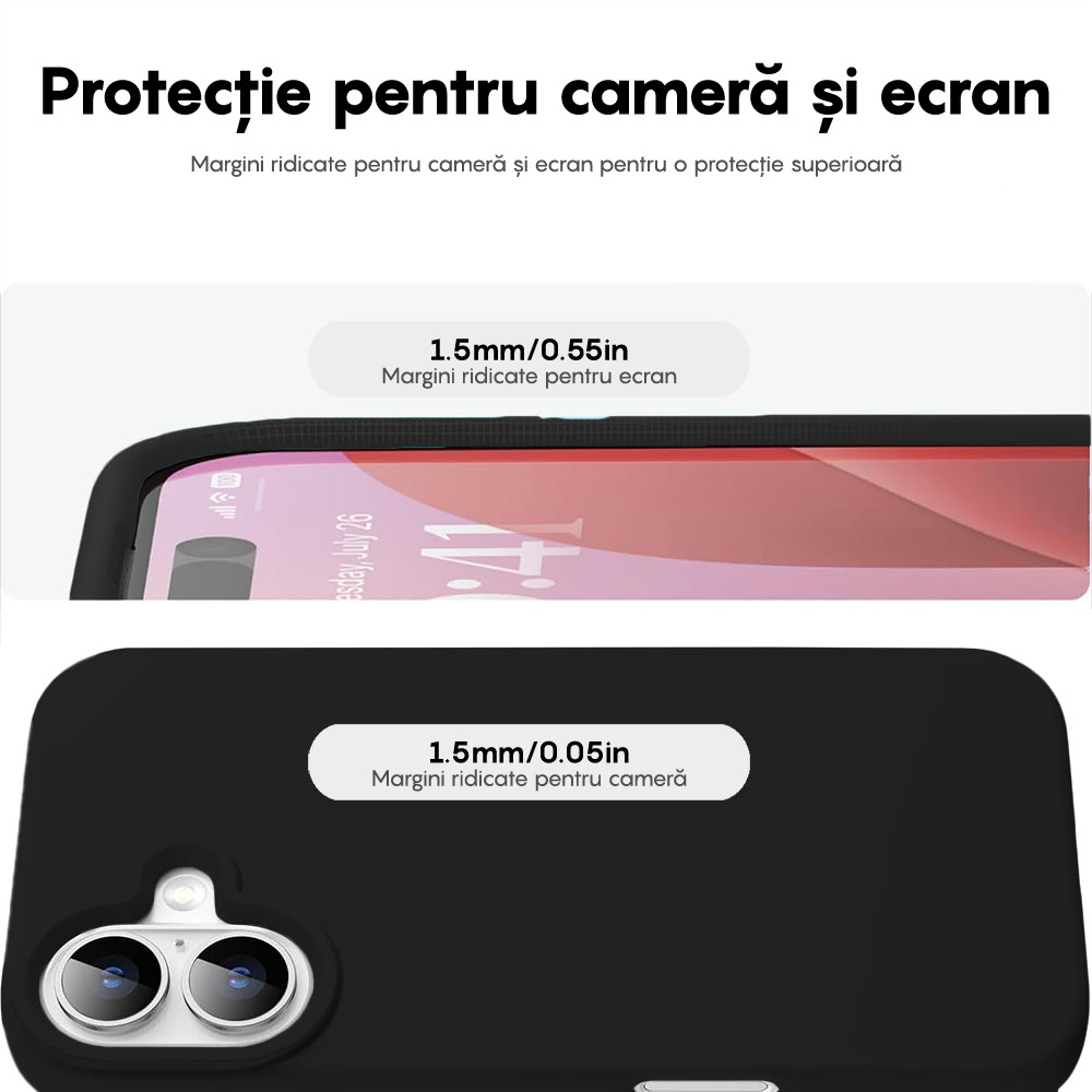 Husa Soft Silicone - iPhone 16 Plus - Negru