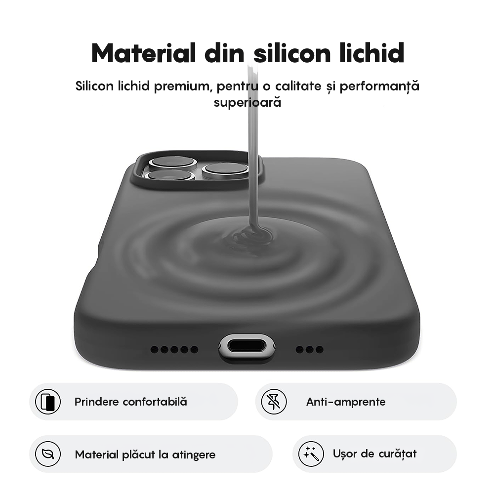 Husa Soft Silicone - iPhone 16 Pro - Dark Grey