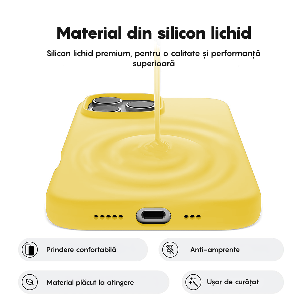 Husa Soft Silicone - iPhone 16 Pro - Galben