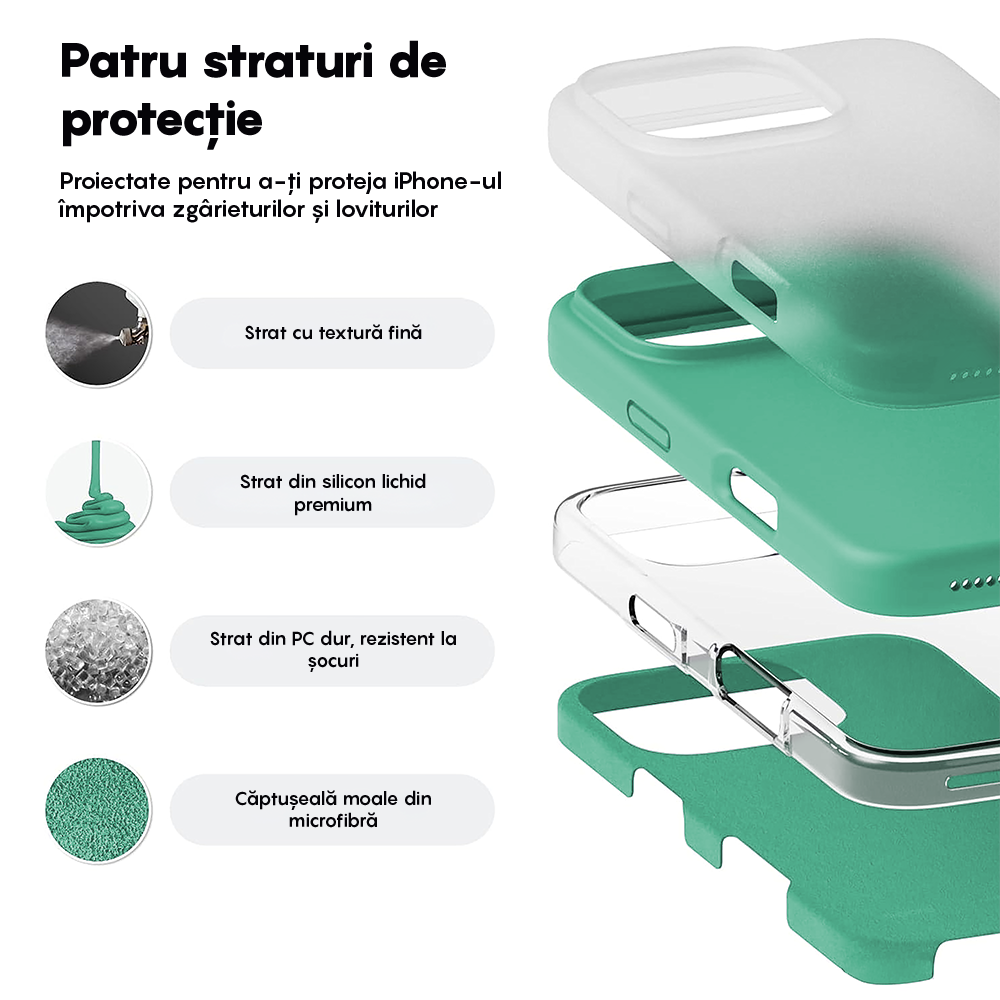 Husa Soft Silicone - iPhone 16 Pro - Webster Green