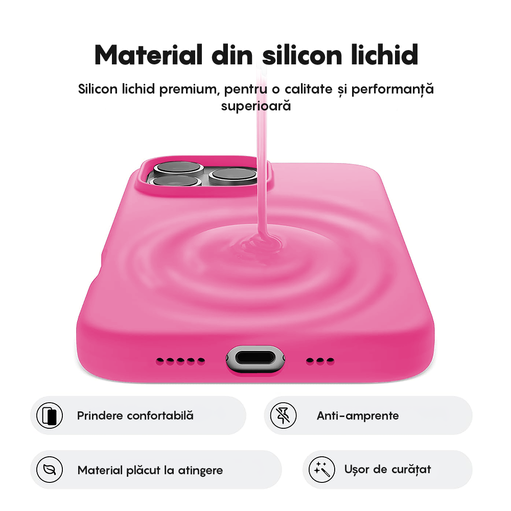 Husa Soft Silicone - iPhone 16 Pro - Fuchsia