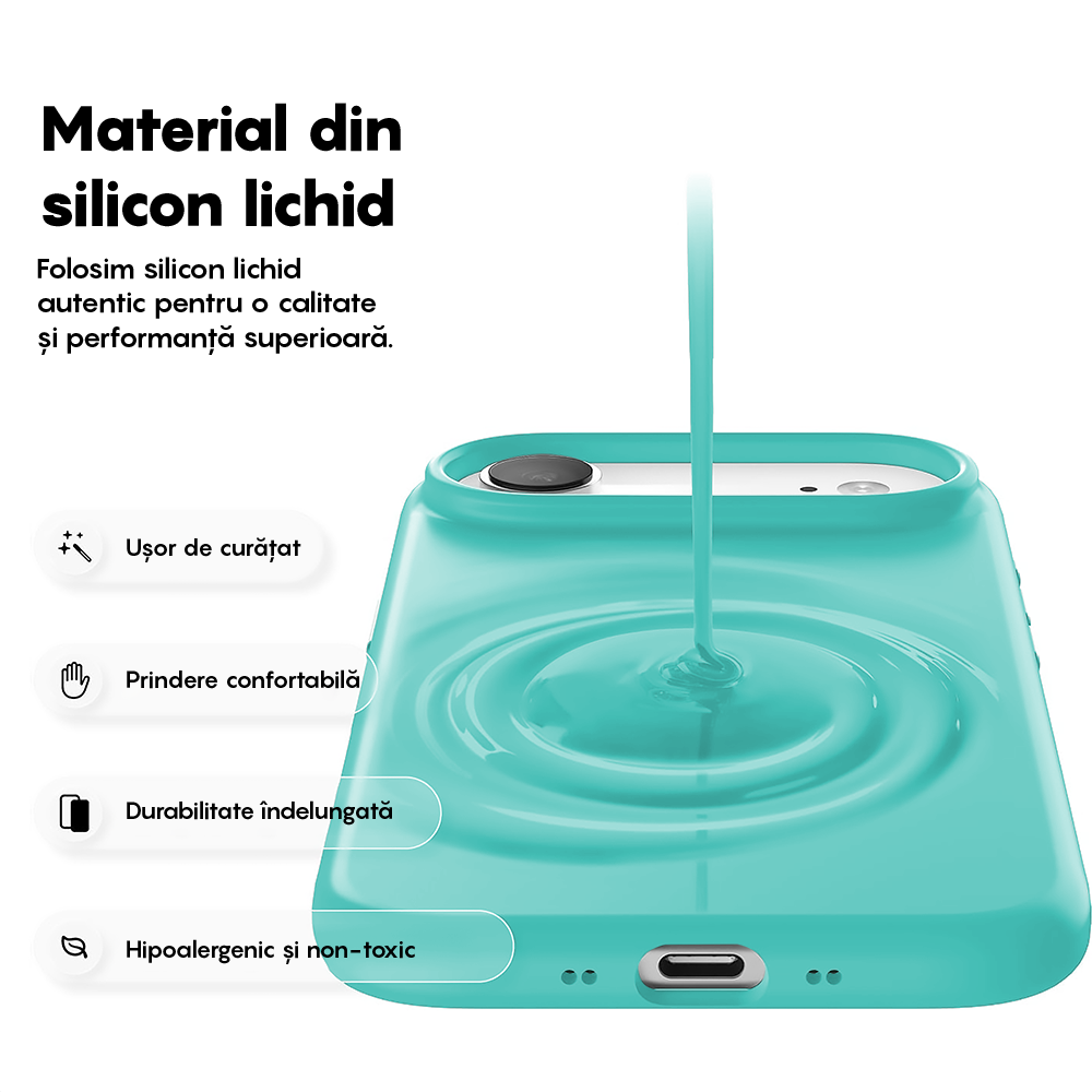 Husa Soft Silicone - iPhone 17 Air - Turqoise
