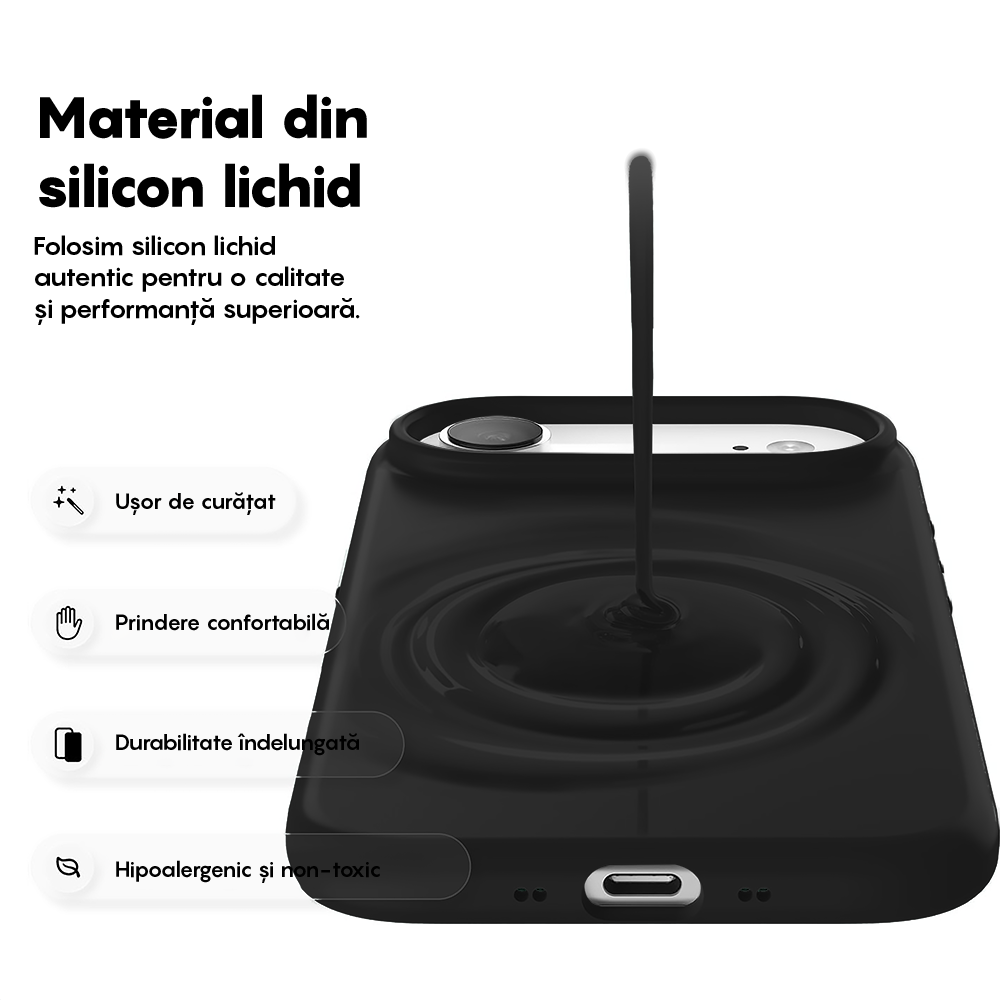 Husa Soft Silicone - iPhone 17 Air - Negru
