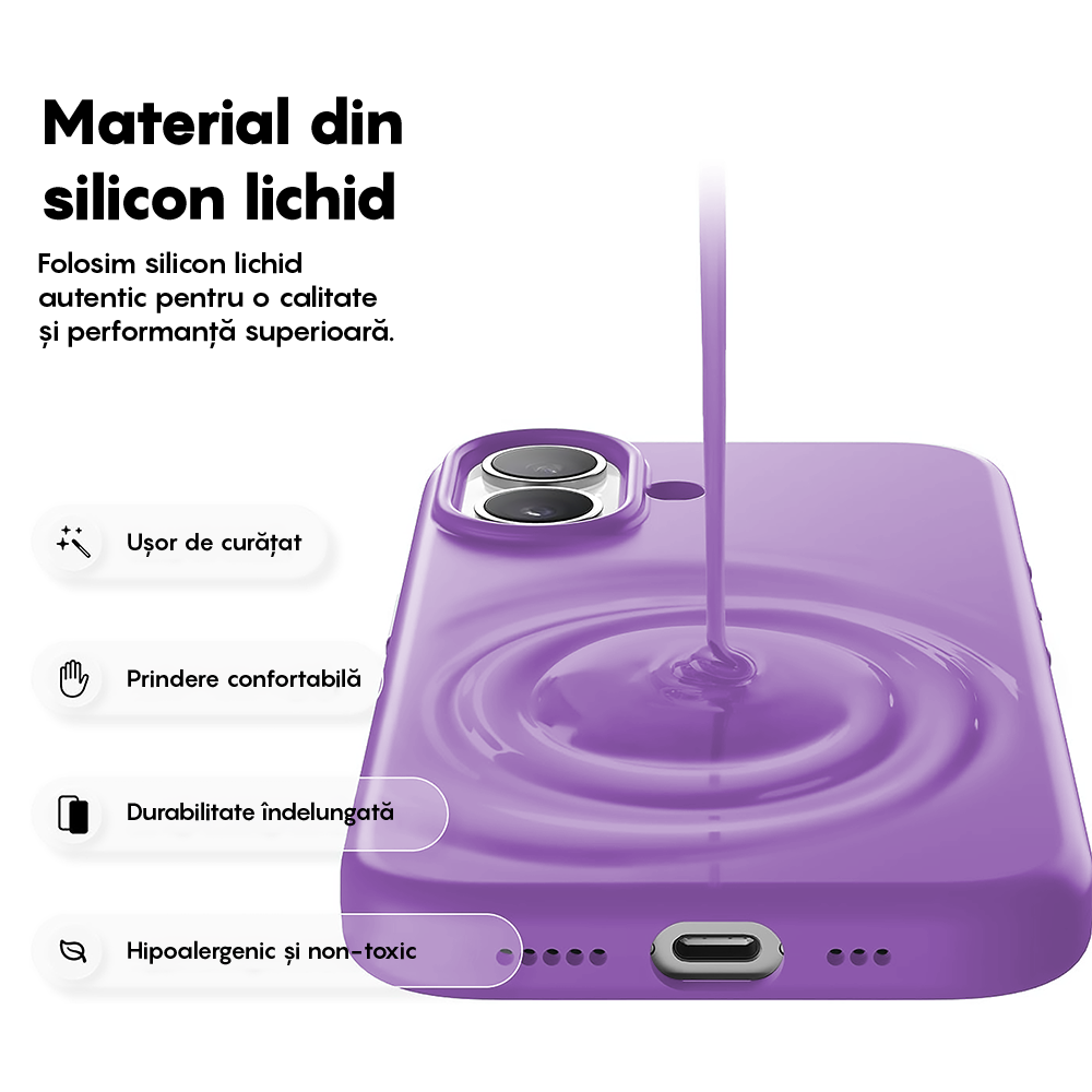 Husa Soft Silicone - iPhone 17 - Light Purple