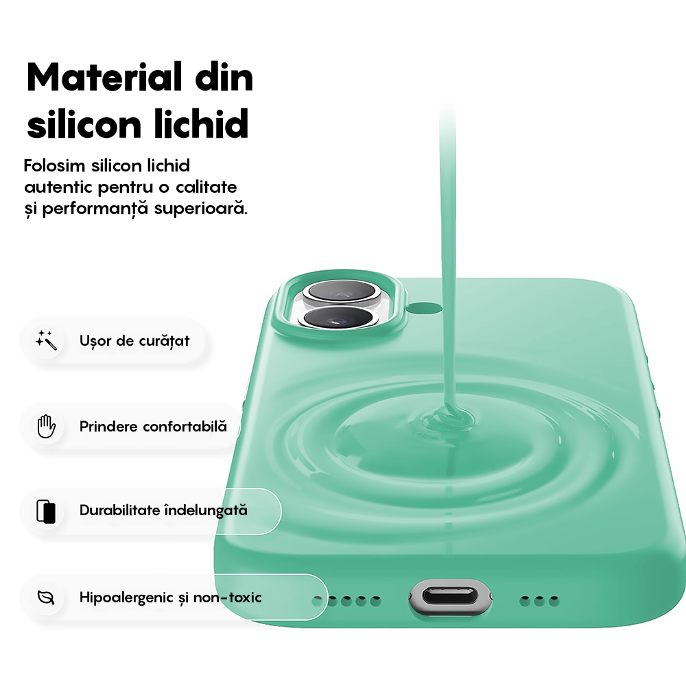 Husa Soft Silicone - iPhone 17 - Webster Green