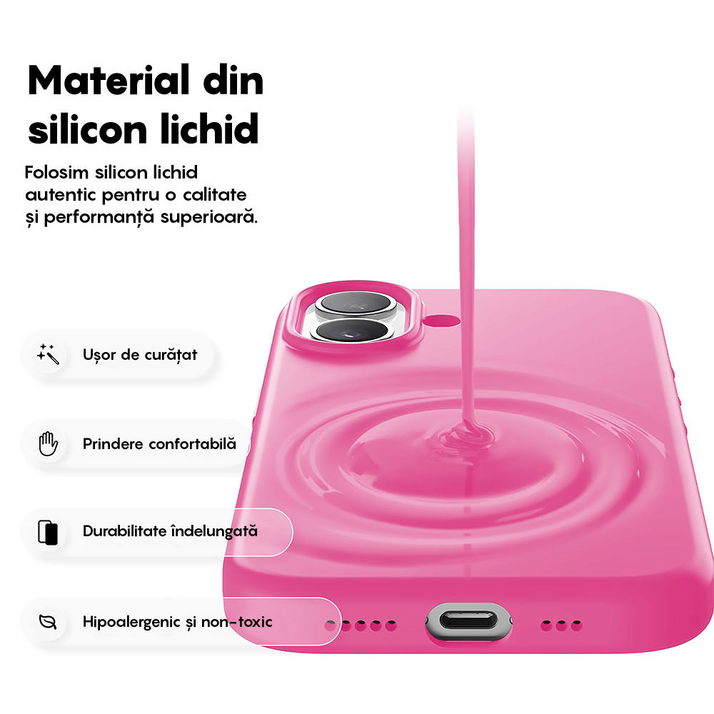 Husa Soft Silicone - iPhone 17 - Fuchsia