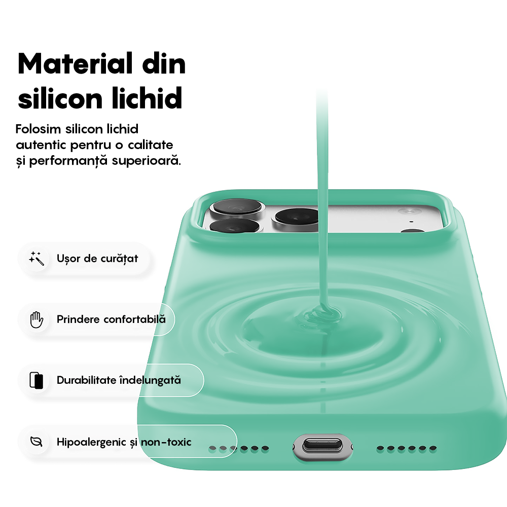 Husa Soft Silicone - iPhone 17 Pro Max - Webster Green