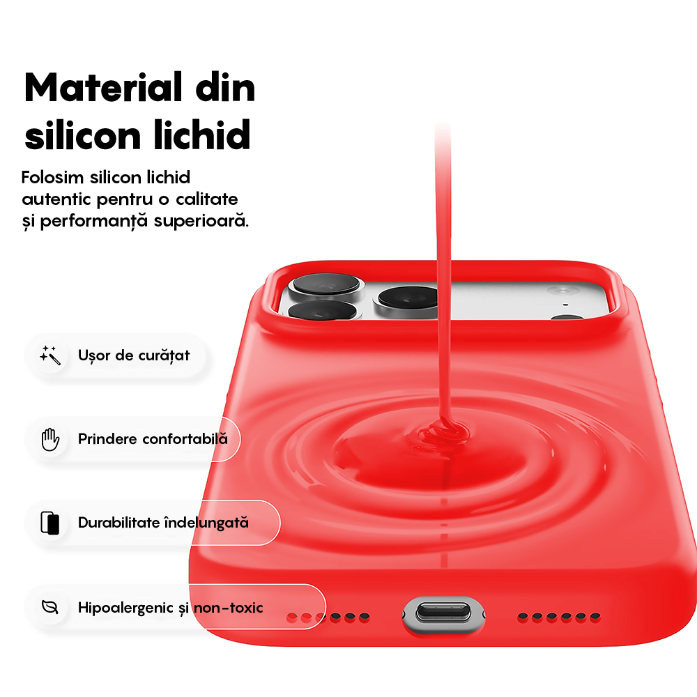 Husa Soft Silicone - iPhone 17 Pro - Red