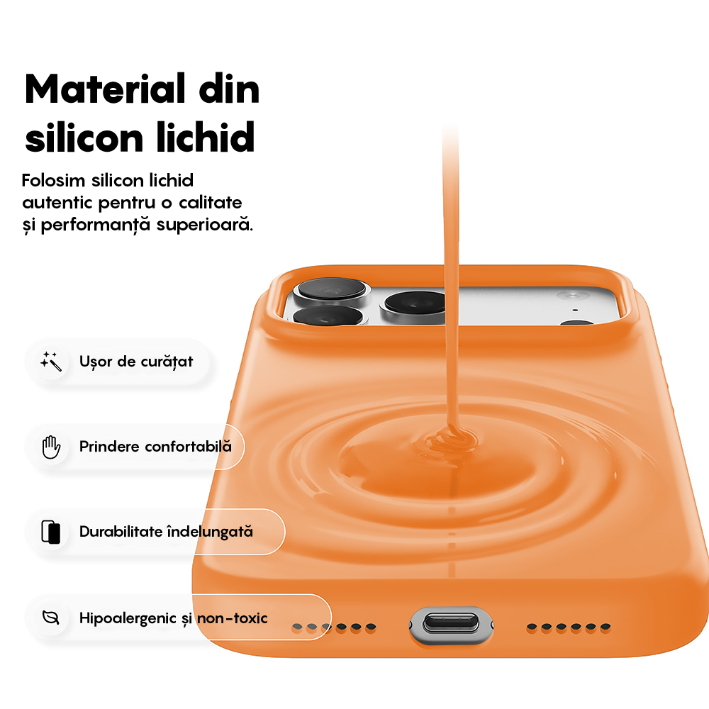 Husa Soft Silicone - iPhone 17 Pro - Nectarine