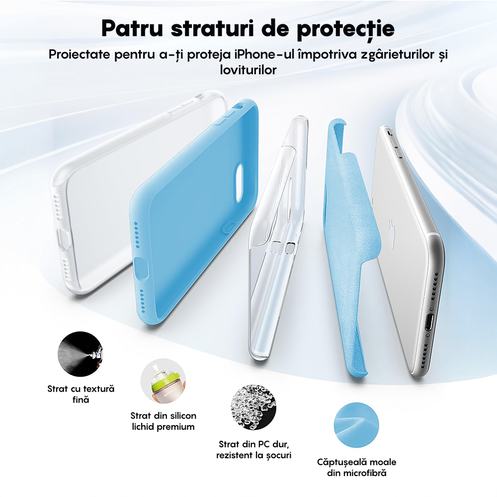 Husa Soft Silicone - iPhone 7/8/SE2 - Cadet Blue