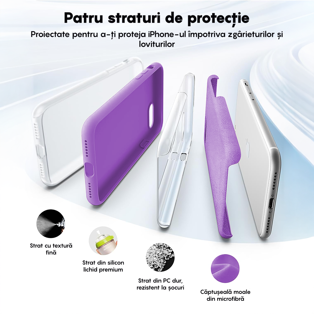 Husa Soft Silicone - iPhone 7/8/SE2 - Light Purple