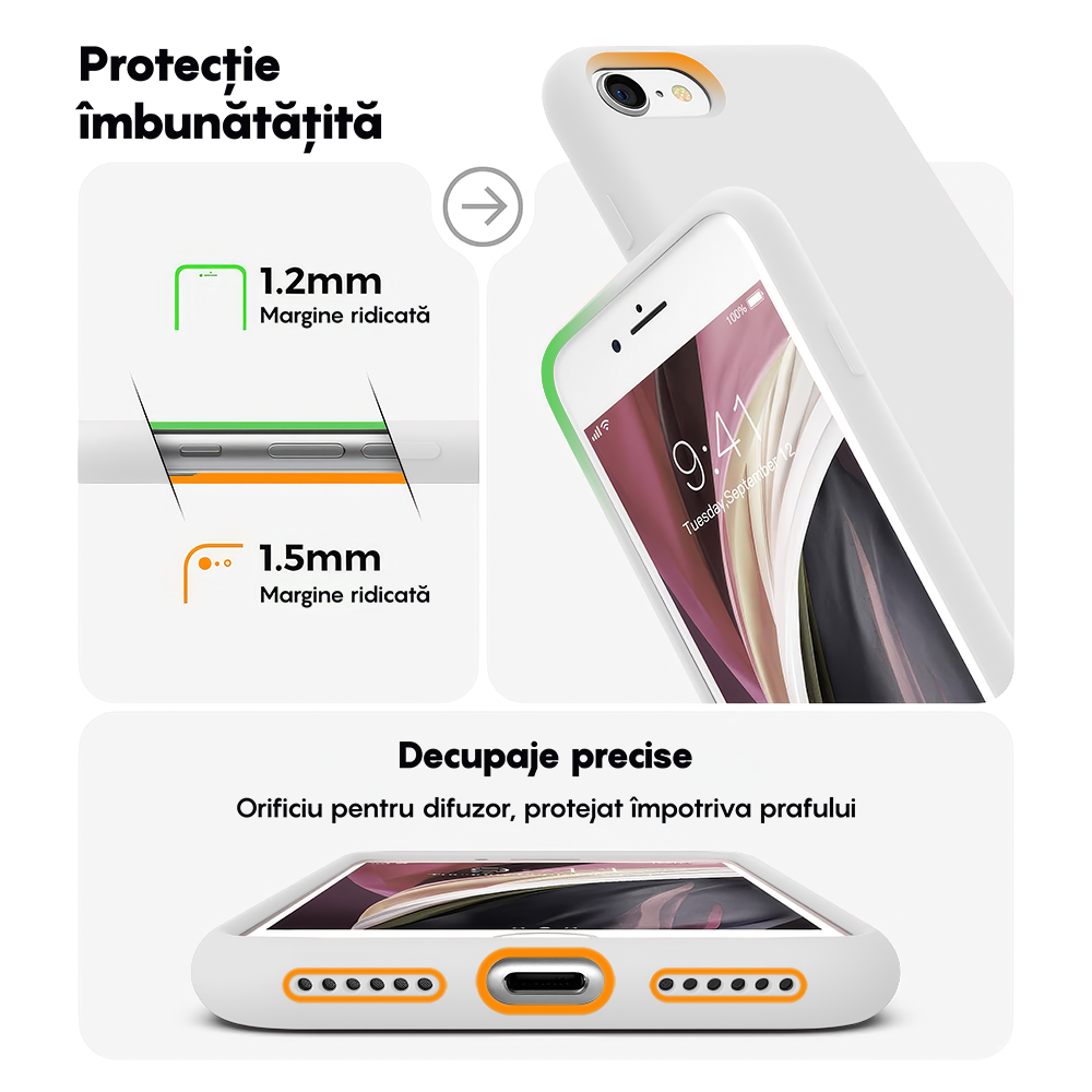 Husa Soft Silicone - iPhone 7/8/SE2 - Alb
