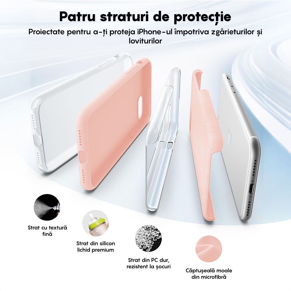 Husa Soft Silicone - iPhone 7/8/SE2 - Pink Sand
