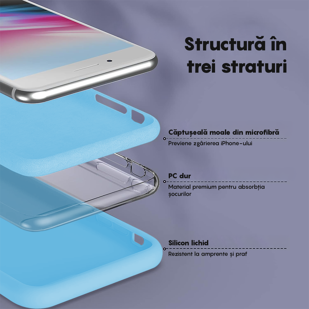 Husa Soft Silicone - iPhone 7 Plus/8 Plus - Cadet Blue