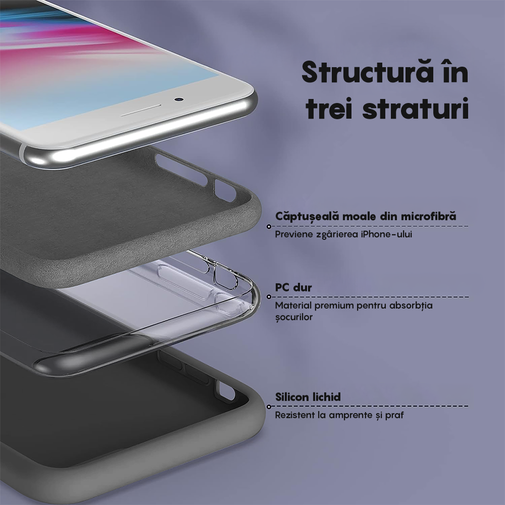 Husa Soft Silicone - iPhone 7 Plus/8 Plus - Dark Gray