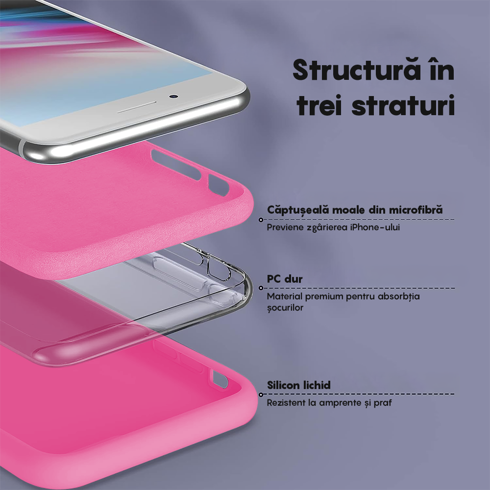 Husa Soft Silicone - iPhone 7 Plus/8 Plus - Fuchsia