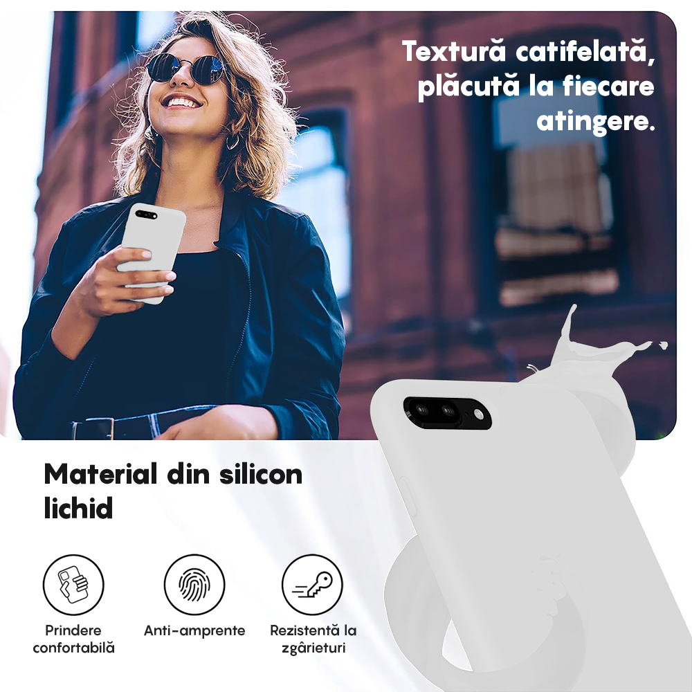 Husa Soft Silicone - iPhone 7 Plus/8 Plus - Alb
