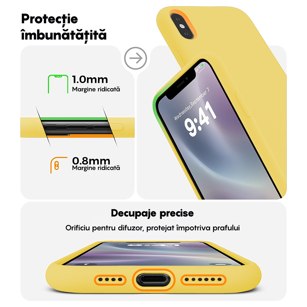 Husa Soft Silicone - iPhone X/XS - Yellow