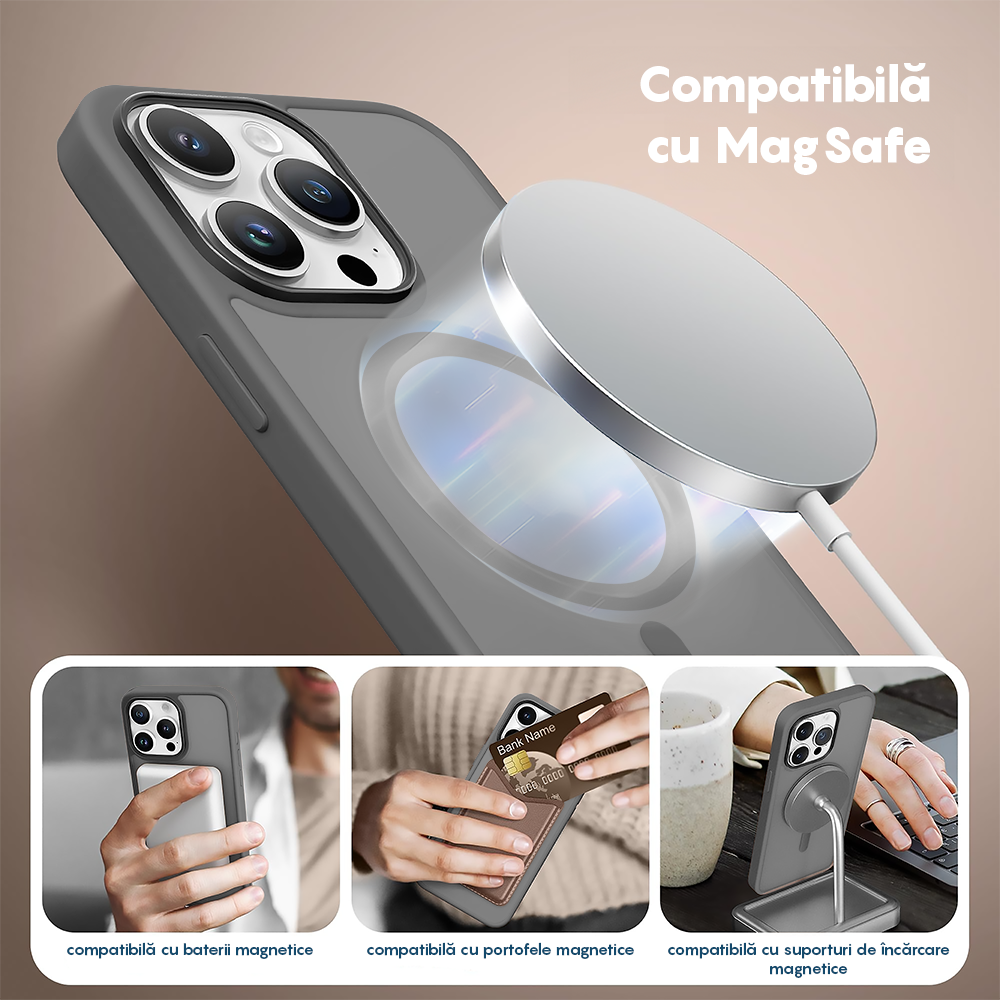 Husa MagSafe - iPhone 15 Pro Max - Light Grey
