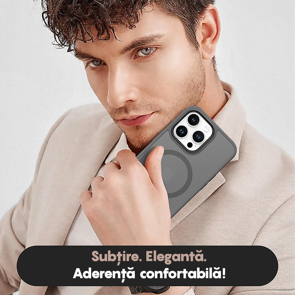 Husa MagSafe - iPhone 15 Pro Max - Light Grey