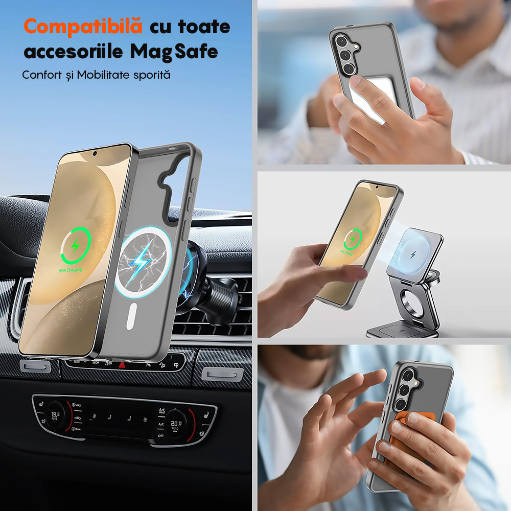 Husa MagSafe - Samsung Galaxy S24 - Gri Deschis