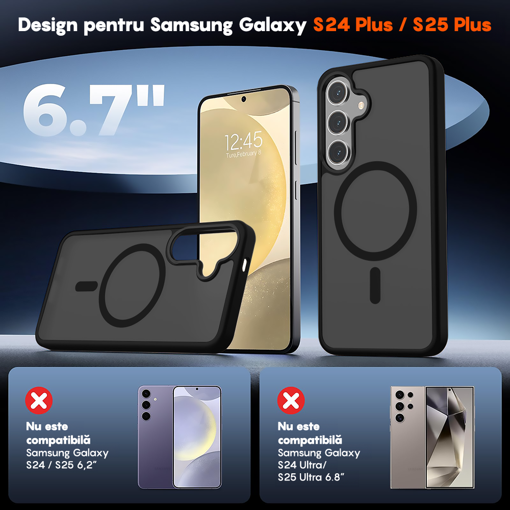 Husa MagSafe - Samsung Galaxy S24 Plus - Negru