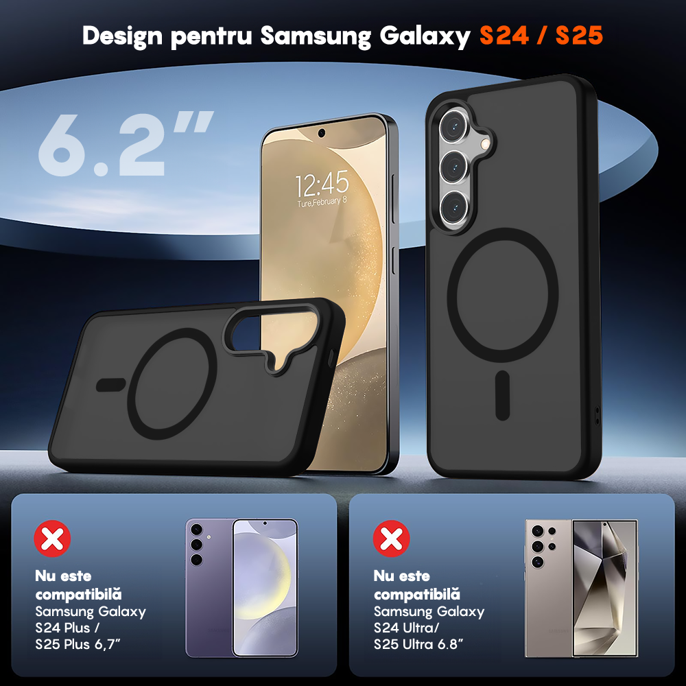 Husa MagSafe - Samsung Galaxy S25 - Negru