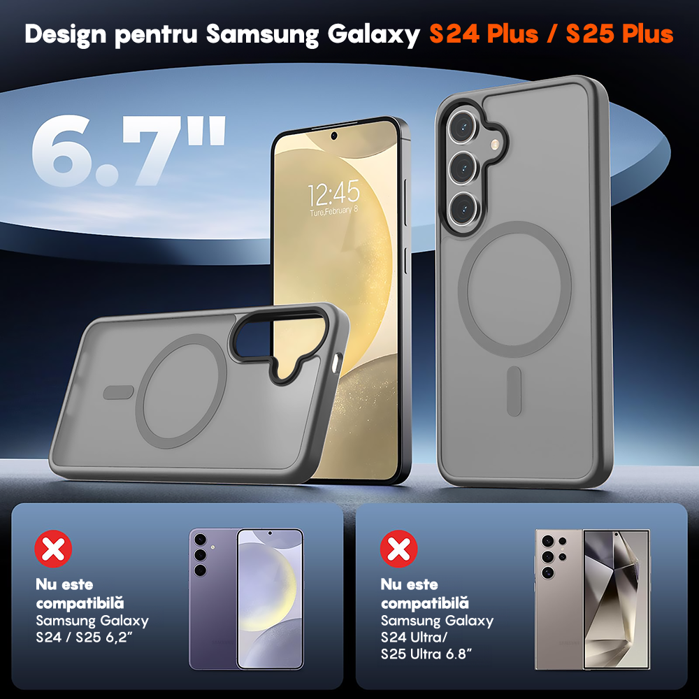 Husa MagSafe - Samsung Galaxy S25 Plus - Gri Deschis